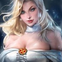 Superbe dessin de Emma Frost par Sakimichan