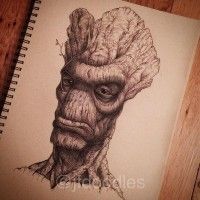 #Dessin de #Groot au #Stylo à bille