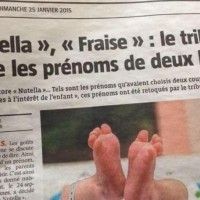 Il n'y a pas que les enfants qui sont irresponsables. 2 couples envisageaient de nommer leur enfant civilement Fraise ou Nutella. Heureuseme... [lire la suite]