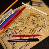 Mercredi, le prochain tuto sera autour d'un dessin en papier kraft de #LaReineDesNeiges