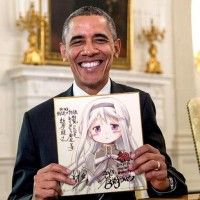 #Photo#Montage faisant croire qu'Obama est un #Otaku. A quand ce type de #Montage pour nos hommes politiques ?