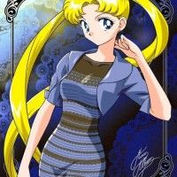 #Dessin #SailorMoon habillée en robe noire et bleue par marco albiero #Mode