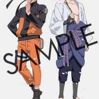 #Naruto et Sasuke avec un brin de fleurs de cerisiers (sakura) à la main