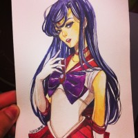 Dessin fanart Sailor Mars par jbongun à l'aquarelle