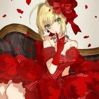 #Dessin Fate Saber fille jolie robe en fleur