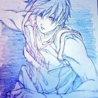 #Dessin #KurokoSBasket Seirin par k_utao aux crayons de couleur bleu et rouge http://www.tvhland.com/boutique/crayon-a-#Dessin.html