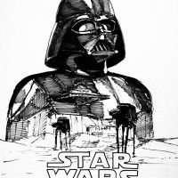 #Dessin encré #DarkVador #StarWars par Jan Kowalewicz #Disney