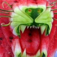 Sculpture Pastèque en Tigre #FoodArt