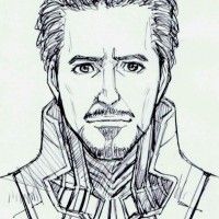 #Dessin #Fanart #TonyStark Iron-Man Robert Downey Jr par #HiroshiUeda iron man