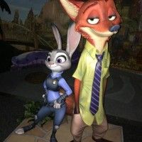 Statues Judy Hopps et Nick Wilde de #Zootopia au #D23