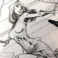 #Dessin Rogue #X-men par J Scott Campbell encré au liner pitt de faber-castell http://www.tvhland.com/boutique/pochette-4-feutres-pitt-noir... [lire la suite]