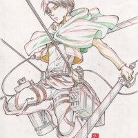 #Dessin crayons de couleurs Levi Rivaille #LAttaqueDesTitans par sachi_0630 #CrayonDeCouleurs #ShingekiNoKyojin