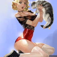 #Dessin #Pin-up #Chat par ydh2101