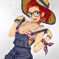 #Dessin fille lunette salopette sexy