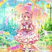 #Dessin fille parapluie kawaii moe lolita