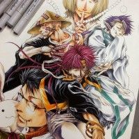 #Dessin Saiyuki par #KazuyaMinekura aux #feutres #Copic http://www.tvhland.com/boutique/feutre-professionel-copic-sketch.html #Mangaka