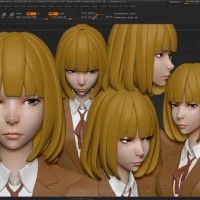 Modélisation 3D ZBRUSH Hana Midorikawa #PrisonSchool par sukima_no_hito