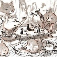 #Dessin #Encrage de chiens shiba par Olivier Som