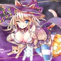 #Dessin fille #Chat #Halloween
