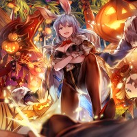 #Dessin #Halloween Bahamut bunny Thérèse cygames citrouille