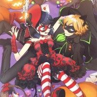 #Dessin #Fanart Miraculous #Ladybug #Chat noir #Halloween par am4ci