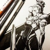 #Dessin #Encrage au #Liner #Copic par Jang wook Kim http://www.tvhland.com/boutique/liner-copic-multiliner.html
