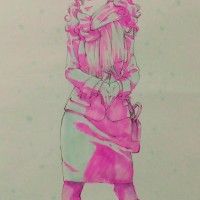 #Dessin fille coloriée au #Feutre rose par nishihataayumi http://www.tvhland.com/boutique/pentel-ligneur-handy-line-s-rose/materiel-4185.ht... [lire la suite]