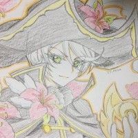 #Dessin fille chapeau par T_Miya aux crayons de couleurs http://www.tvhland.com/boutique/crayon-de-couleur.html #CrayonDeCouleurs #Manga