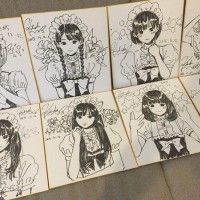 #Dessin sur #Shikishi fille maid par mellco #Manga