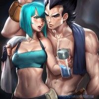 #Dessin #Fanart Bulma et Vegeta par #Sakimichan #DragonBallZ #Manga