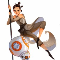 #Dessin illustration #Fanart Rey et #Bb8 #StarWarsLeRéveilDeLaForce par vickisigh