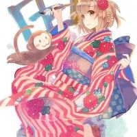 #Dessin #NouvelAn fille #Kimono singe par naruse chisato #Manga #Vêtement