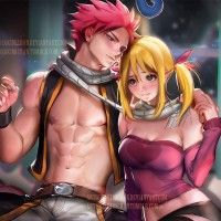 Love #FairyTail Natsu Dragneel Lucy Heartfillia dessin #Fanart par #Sakimichan #Manga