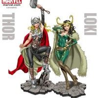 #Dessin miss #Thor et Loki bishoujo par #ShunyaYamashita marvel #CharaDesigner