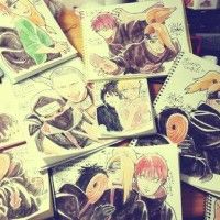 des tas de #Dessins sur carnet de deidara #Naruto par _mannmaruu #Manga