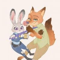 #Dessin #Fanart #Zootopie #JudyHopps et #NickWilde par boy_lilikoi_