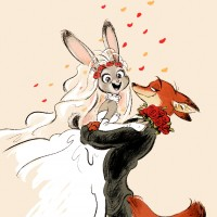 #Dessin #Fanart #Zootopie #JudyHopps #NickWilde mariage par _milsae