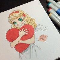 dessin #SaintValentin au #Feutre #Copic par ChihiroHowe #Colorisation