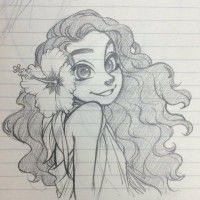 #Croquis #Dessin fille hawaii par ChihiroHowe #Manga