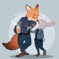 #Dessin bisou #Zootopie par Bam_TO_NUTS #JudyHopps #NickWilde