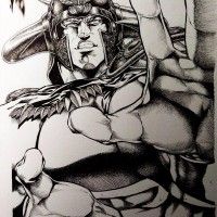 #Dessin raoh #HokutoNoKen #KenLeSurvivant avec le #Porteplume tachikawa et #PlumeG par Yoshihara_Game #Encrage