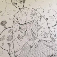 #Dessin sur #Shikishi par #YukiSuetsugu la #Mangaka de #Chihayafuru
