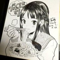 #Ramen #Dessin sur #Shikishi par mmiuki