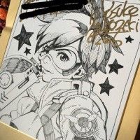 Tracer #Overwatch dedicace sur #Shikishi  par Yusuke Kozaki