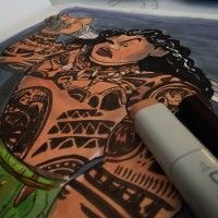 #Maui demi-dieu #Dessin Michael Woodside au #Feutre #Copic Marker  #VaianaLaLégendeDuBoutDuMonde #Vaiana  #Moana