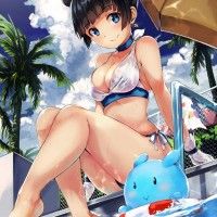 fille #MaillotDeBain piscine été vacances #Dessin maki_pei #Manga