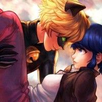 Chat Noir et Marinette #MiraculousLadyBug #Fanart #Dessin de Cj et couleurs de kami areo #Anime