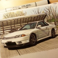 #Dessin voiture colorié aux #Feutres à alcool japonais #CopicSketch par #OmarDogan