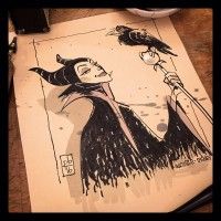 #Maleficient #Maléfique #dessin #inktober de #PaulBriggs #disney