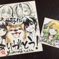 #Dessin sur #Shikishi #YoshiakiSukeno #Mangaka Bimbogami ga! et de Twin Star Exorcists